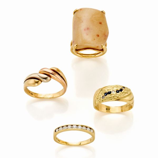 Lot consisting of 4 rings    - Auction GIOIELLI, OROLOGI E ARGENTI - Faraone Casa d'Aste