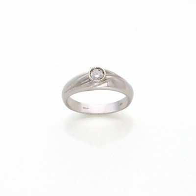 Anello in Oro Bianco con Diamante