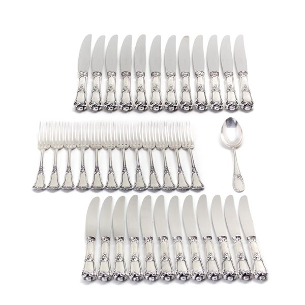 Part of a silver cutlery set 