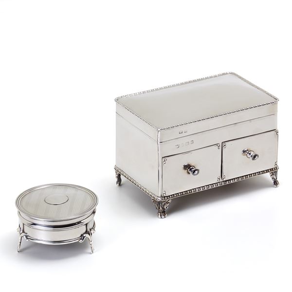 Lot of two silver jewellery boxes