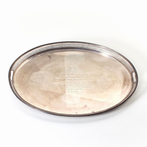 English silver tray