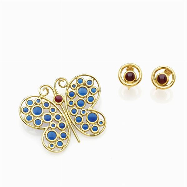 Schreiber : Spilla e orecchini Schreiber  - Auction Gioielli e orologi del XX secolo - Faraone Casa d'Aste