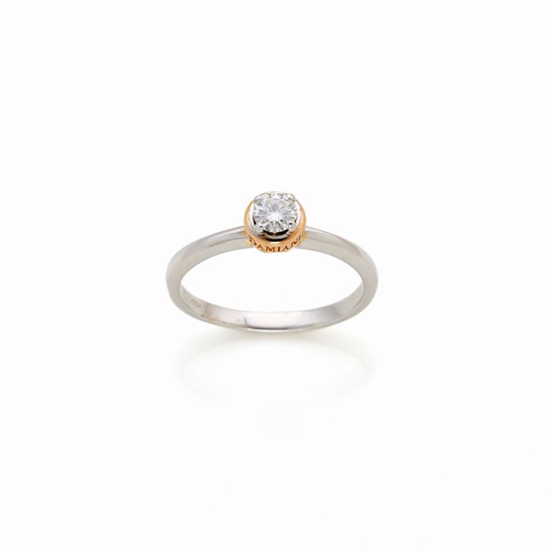 Anello Firmato Damiani in Oro con Diamante