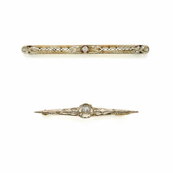 Due spille in oro   - Asta GIOIELLI, OROLOGI E LUXURY GOODS - Faraone Casa d'Aste