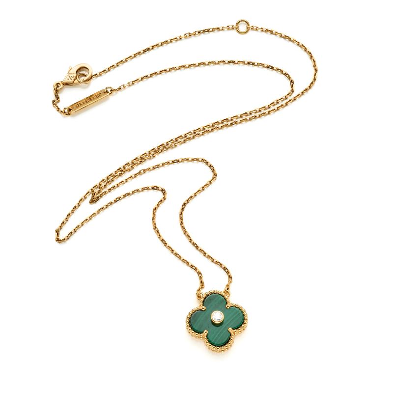 Collana Van Cleef & Arpels in Oro e Malachite