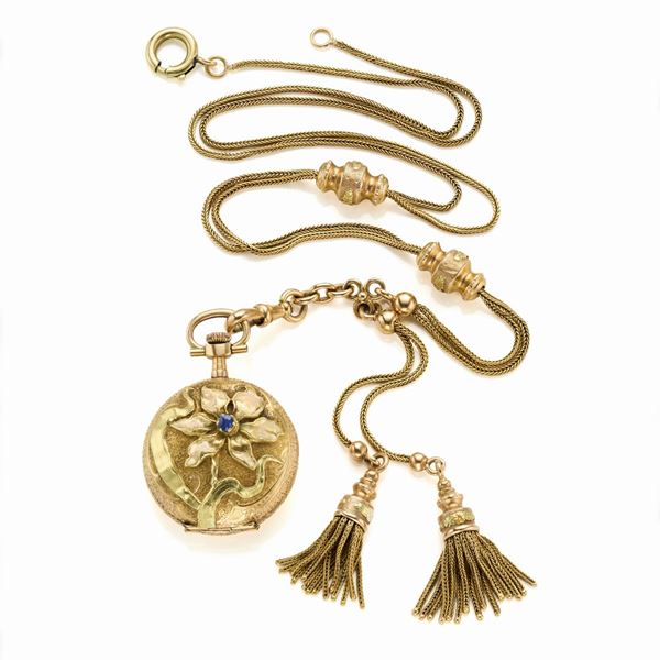 Orologio da tasca con catena in oro