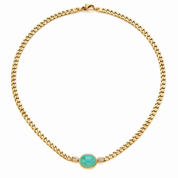 Collana in oro con turchese