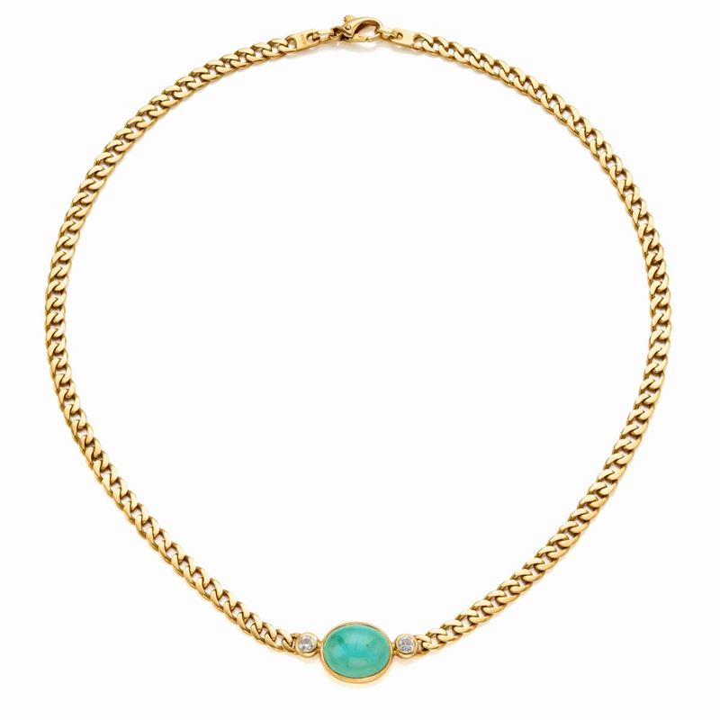 Collana in oro con turchese