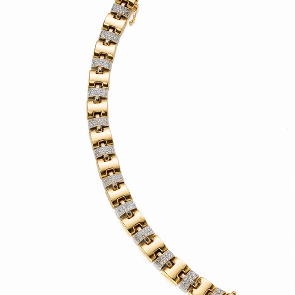 Bracciale in oro e diamanti  - Asta GIOIELLI, OROLOGI E LUXURY GOODS - Faraone Casa d'Aste