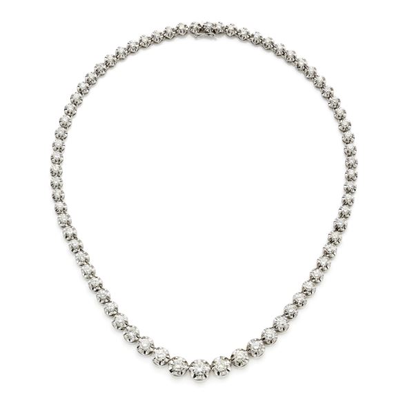 White gold and diamond necklace