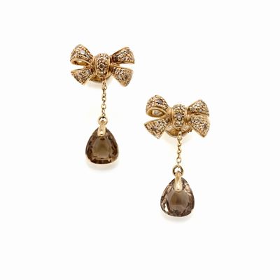 Orecchini Pomellato in Oro, Diamanti e Quarzi