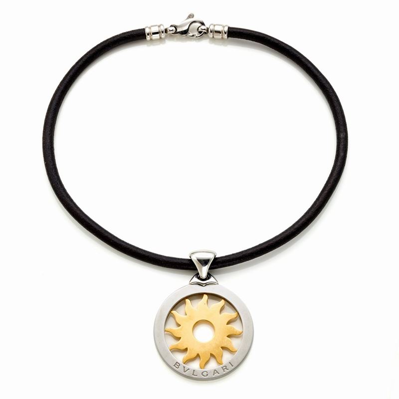 Pendente Bulgari in Oro e Acciaio
