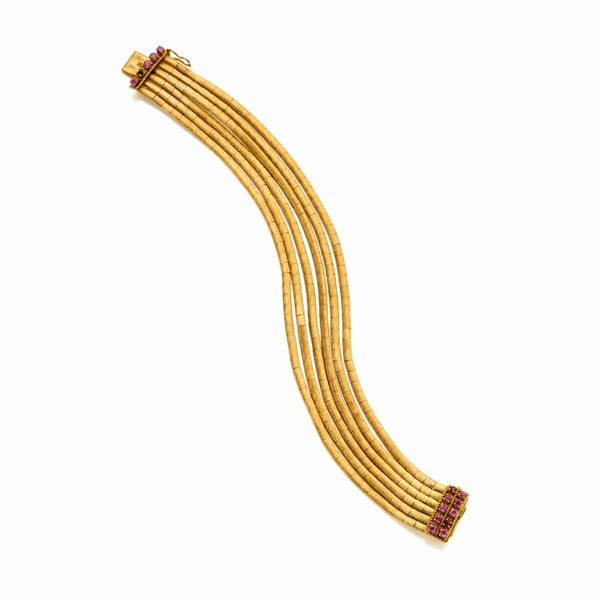 Bracciale in oro e rubini