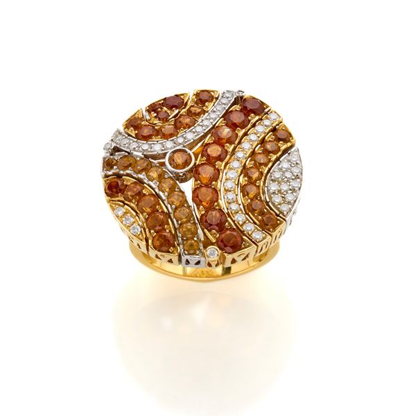 Gold ring with diamonds and quartz  - Auction GIOIELLI, OROLOGI E LUXURY GOODS - Faraone Casa d'Aste