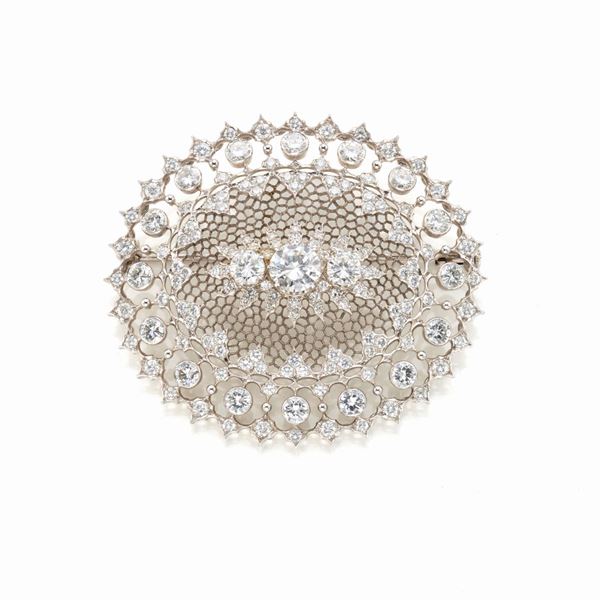 Diamond gold brooch  - Auction GIOIELLI, OROLOGI E LUXURY GOODS - Faraone Casa d'Aste