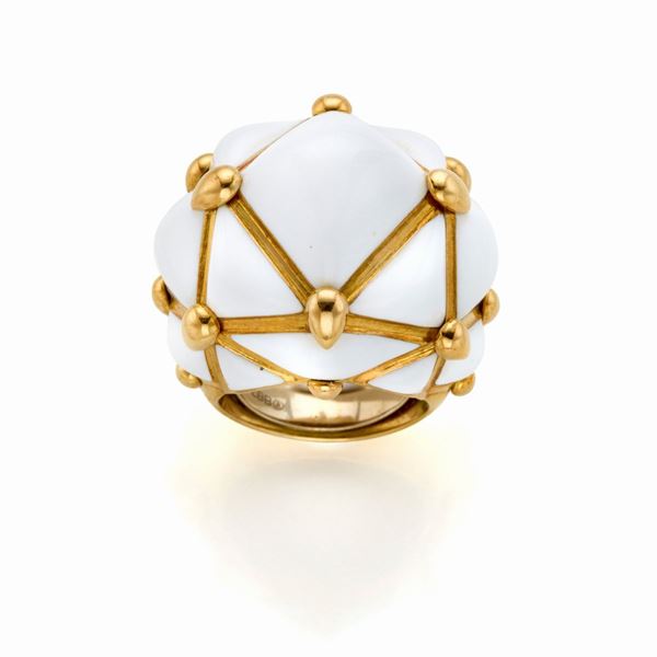 Anello Webb in oro e smalto