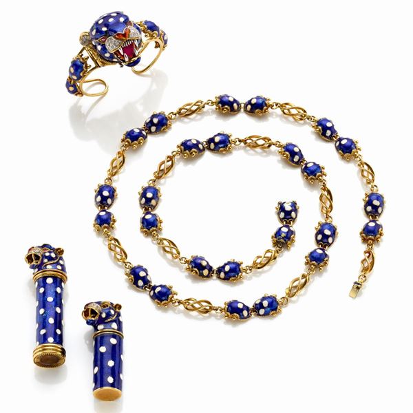 Demi parure Frascarolo in oro e smalto