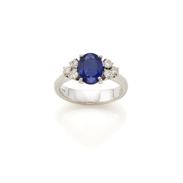 Sapphire and diamond ring  - Auction GIOIELLI OROLOGI E LUXURY GOODS - Faraone Casa d'Aste