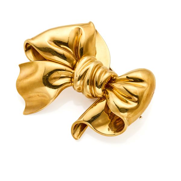 Gold bow brooch  - Auction GIOIELLI OROLOGI E LUXURY GOODS - Faraone Casa d'Aste