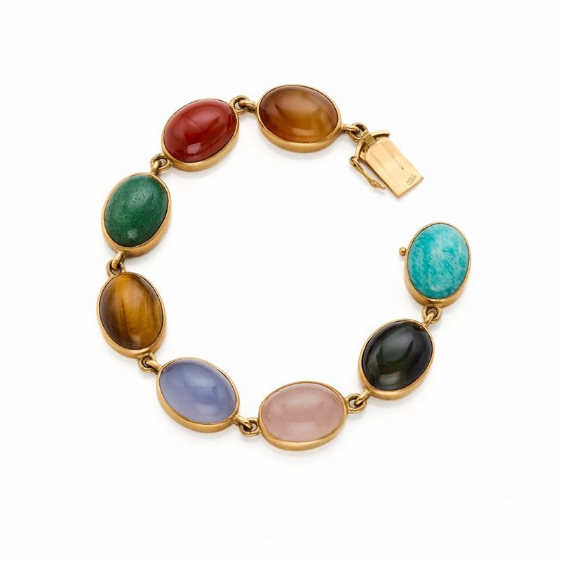 Bracciale in oro e pietre dure