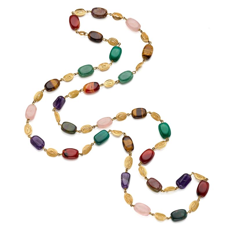 Collana in oro con pietre dure