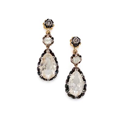 Orecchini in Oro e Argento con Diamanti