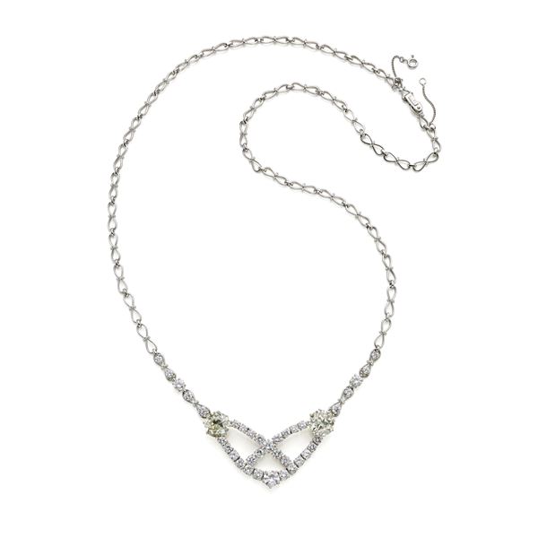 Platinum and diamond necklace  - Auction GIOIELLI OROLOGI E LUXURY GOODS - Faraone Casa d'Aste