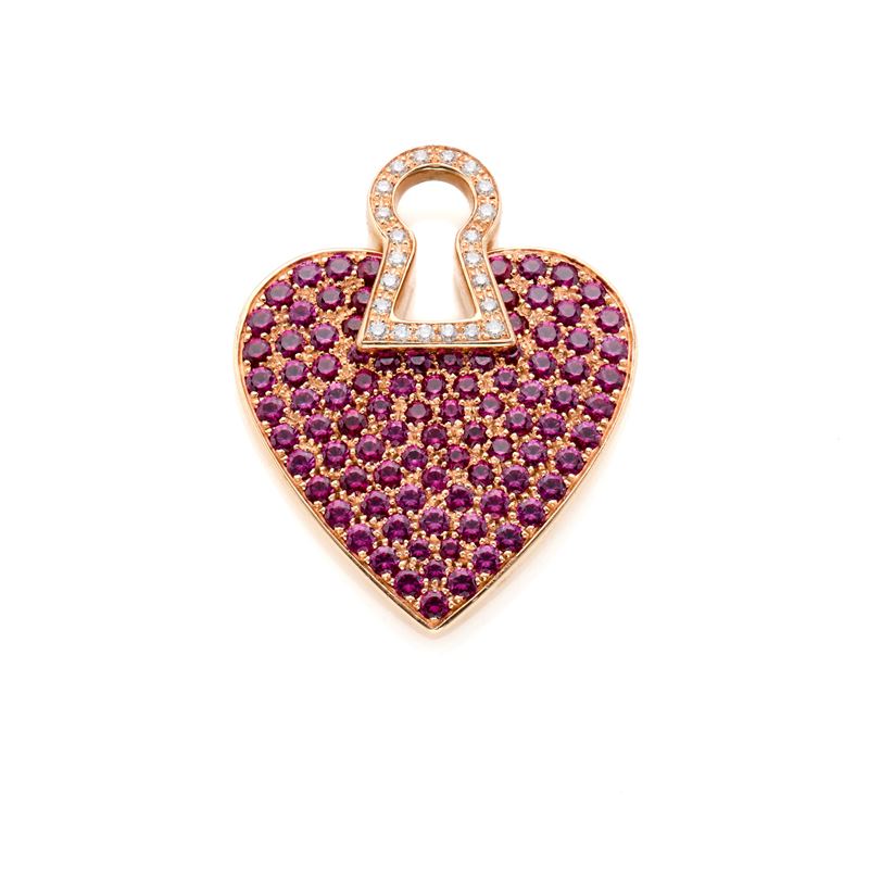 Charm Faraone in oro con rubini e diamanti