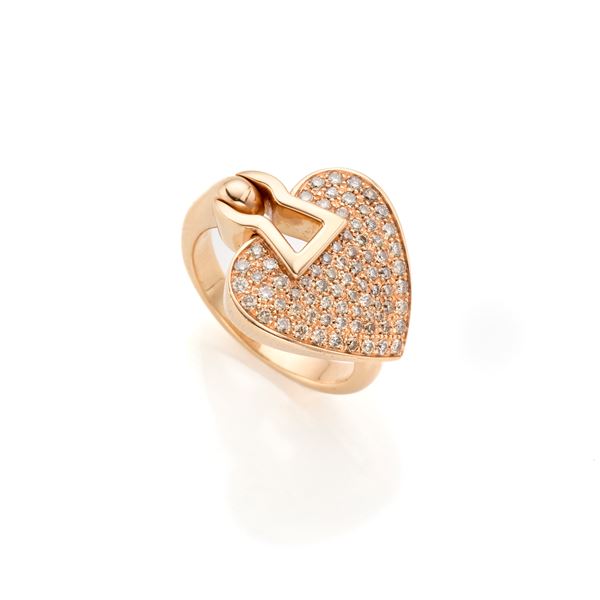 Anello Faraone in oro e diamanti