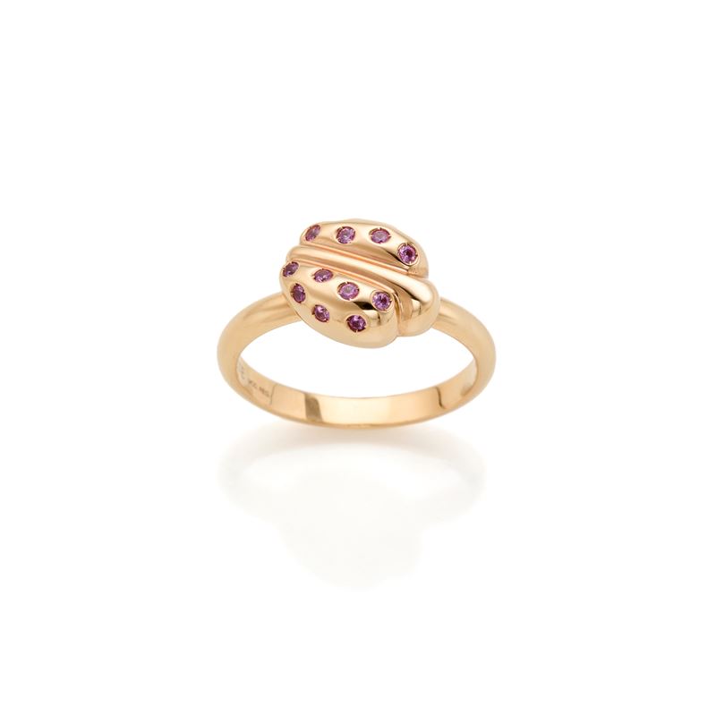 Anello Faraone in oro e rubini