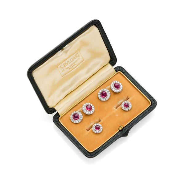 Dinner jacket set with diamonds and rubies  - Auction GIOIELLI OROLOGI E LUXURY GOODS - Faraone Casa d'Aste