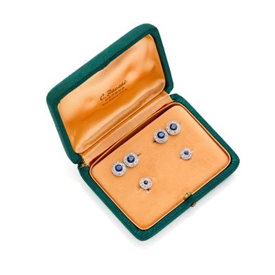 Set da Sparato in Oro con Diamanti e Zaffiri