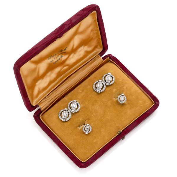 Dinner jacket set with diamonds  - Auction GIOIELLI OROLOGI E LUXURY GOODS - Faraone Casa d'Aste