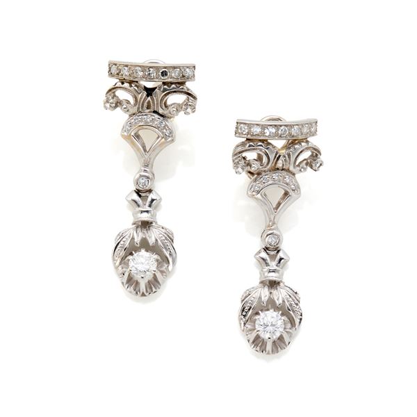 Gold and diamond earrings  - Auction GIOIELLI, OROLOGI E LUXURY GOODS - Faraone Casa d'Aste