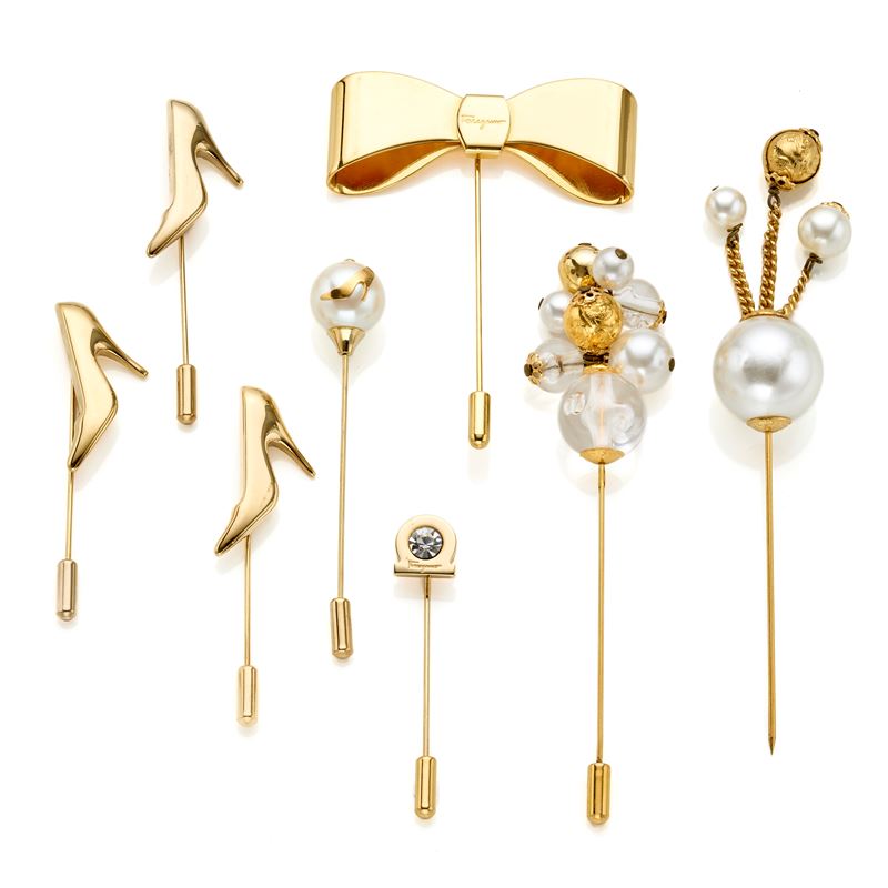 Lotto di spille Salvatore Ferragamo