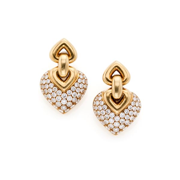 Bulgari : Bulgari gold and diamond earrings  - Auction GIOIELLI OROLOGI E LUXURY GOODS - Faraone Casa d'Aste