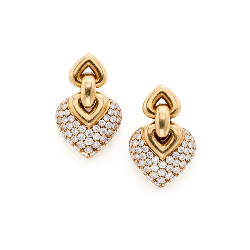 Orecchini Bulgari in Oro Giallo e Diamanti