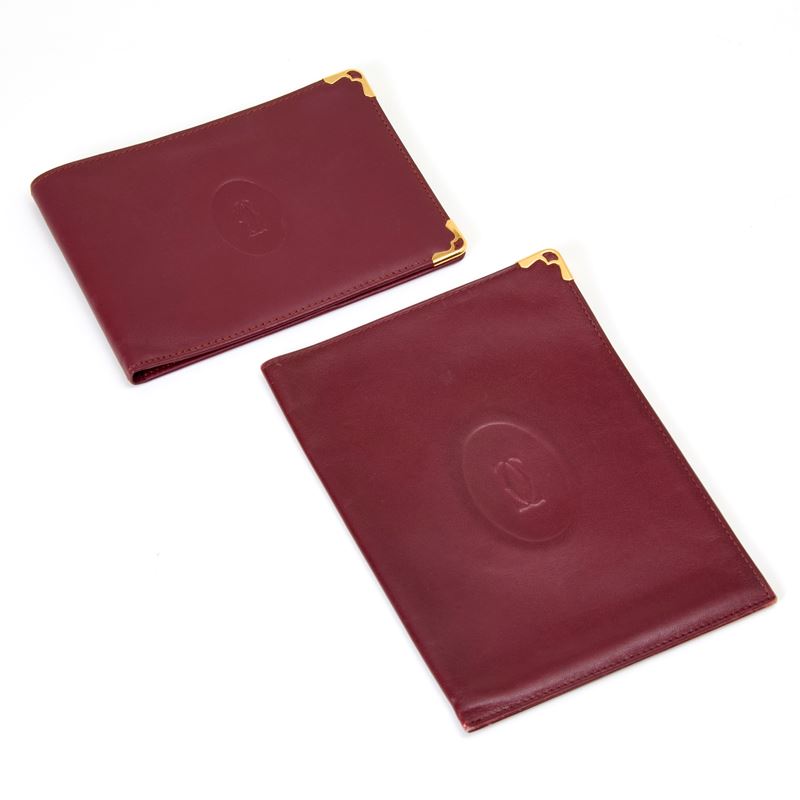 lotto di porta assegni e portadocumenti Cartier