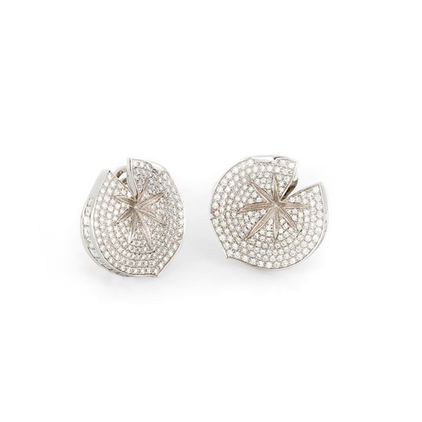 Faraone : Gold and diamond Loto earrings  - Auction GIOIELLI OROLOGI E LUXURY GOODS - Faraone Casa d'Aste