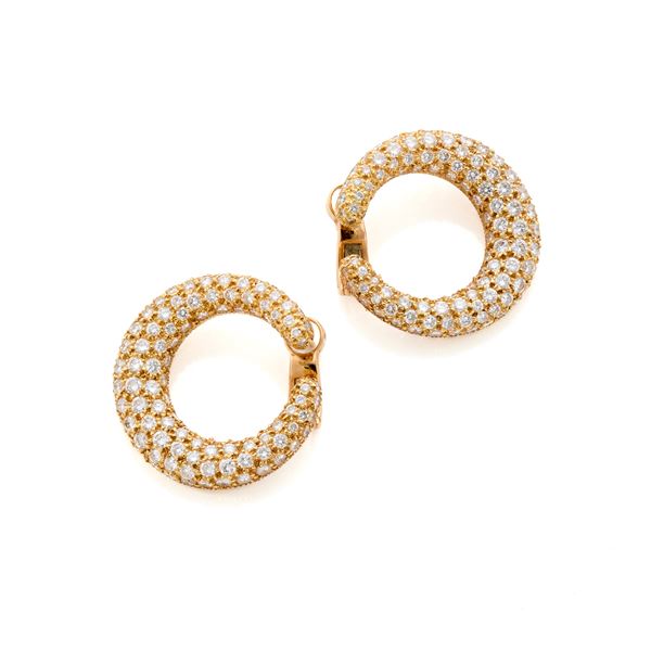 Cartier gold and diamond earrings