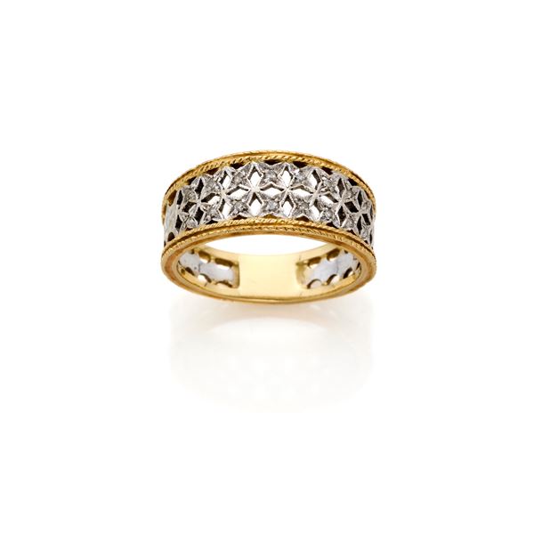 Gold and diamond ring