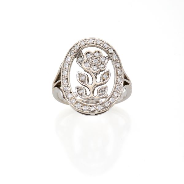 Gold and diamond ring