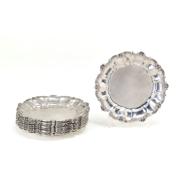 Twelve silver fruit plates  - Auction GIOIELLI OROLOGI E LUXURY GOODS - Faraone Casa d'Aste