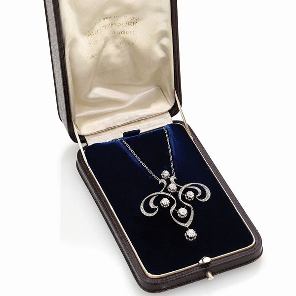 Pendente in platino  - Asta Gioielli e orologi del XX secolo - Faraone Casa d'Aste