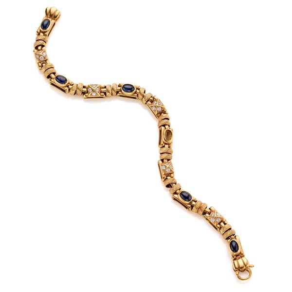 Gold bracelet with sapphires  - Auction GIOIELLI OROLOGI E LUXURY GOODS - Faraone Casa d'Aste