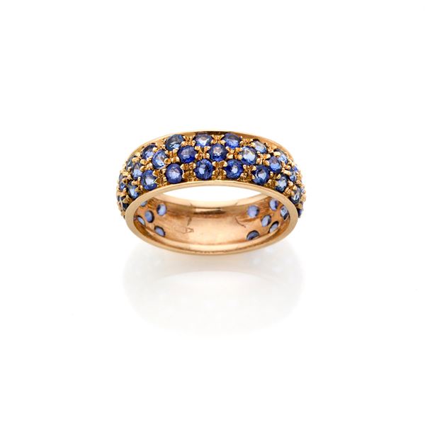 Gold ring with sapphires  - Auction GIOIELLI OROLOGI E LUXURY GOODS - Faraone Casa d'Aste