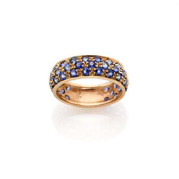Anello oro con zaffiri