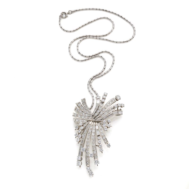 Spilla/pendente in Platino con Diamanti