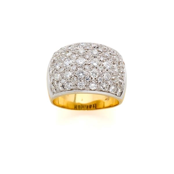 Gold and diamond ring