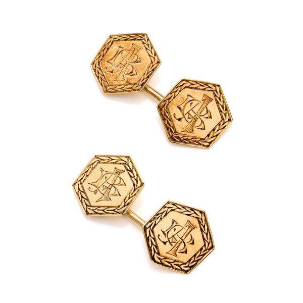 Gold cufflinks